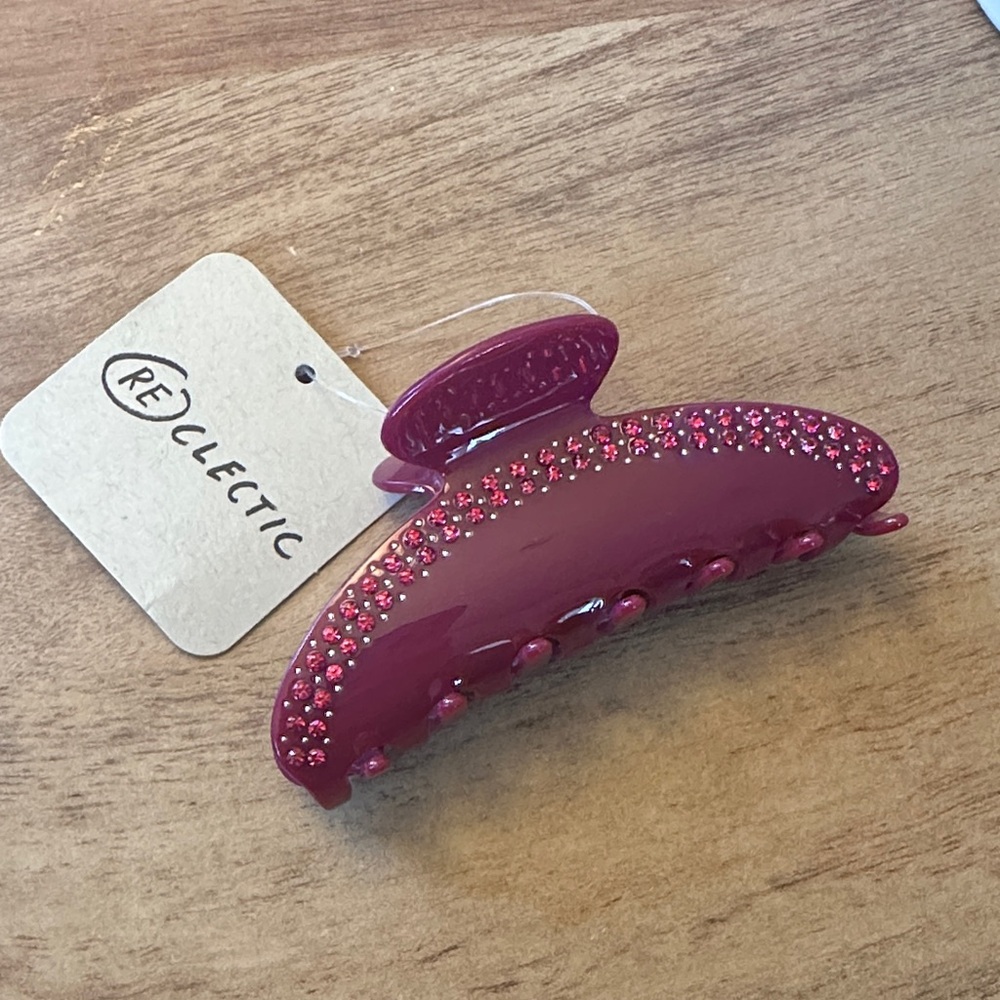 NWT Reclectic Magenta Pink Rhinestone Claw Clip